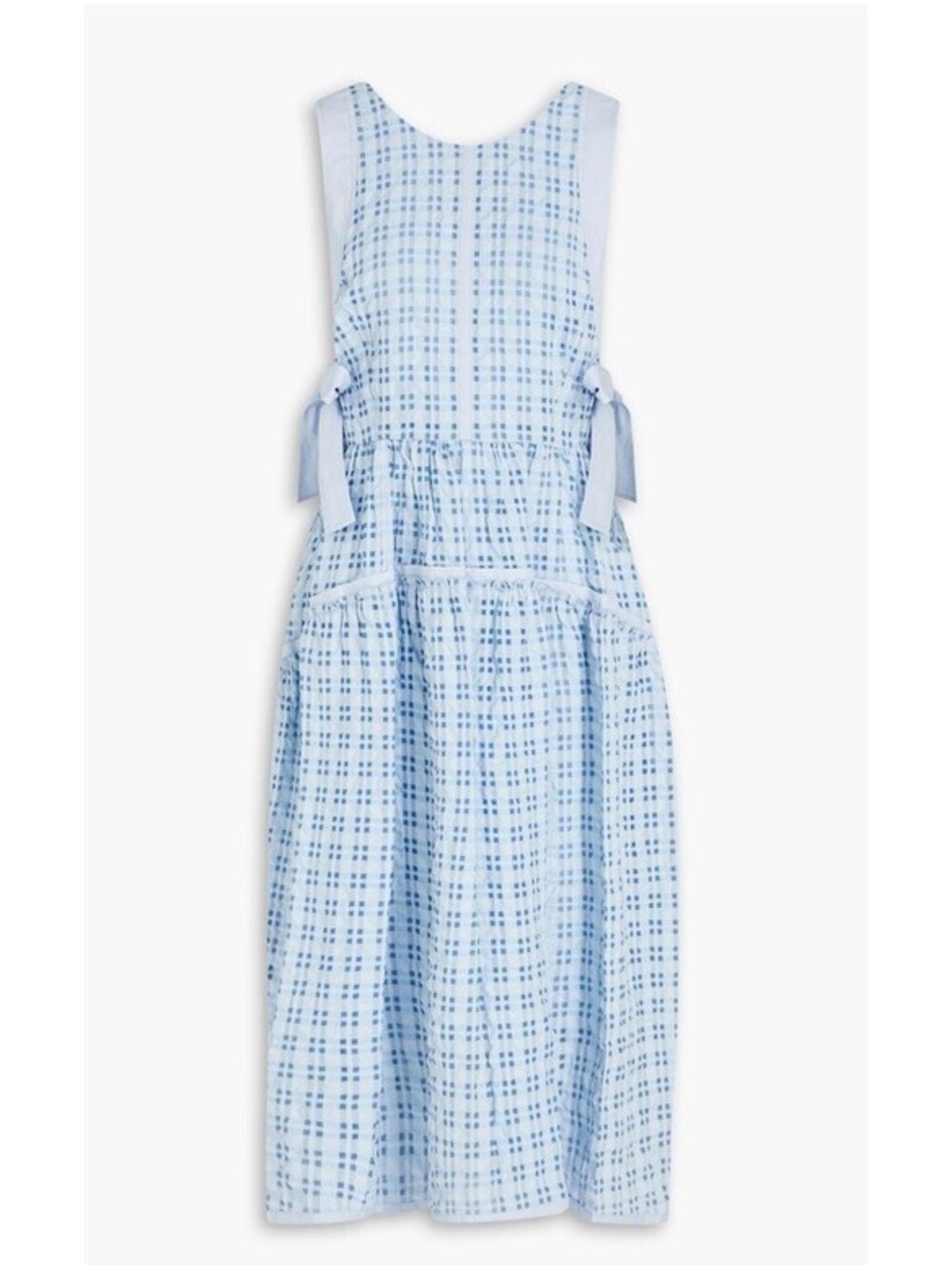 $695 3.1 Phillip Lim Women's Sky Blue Taffeta Check Midi Size 0 Dress